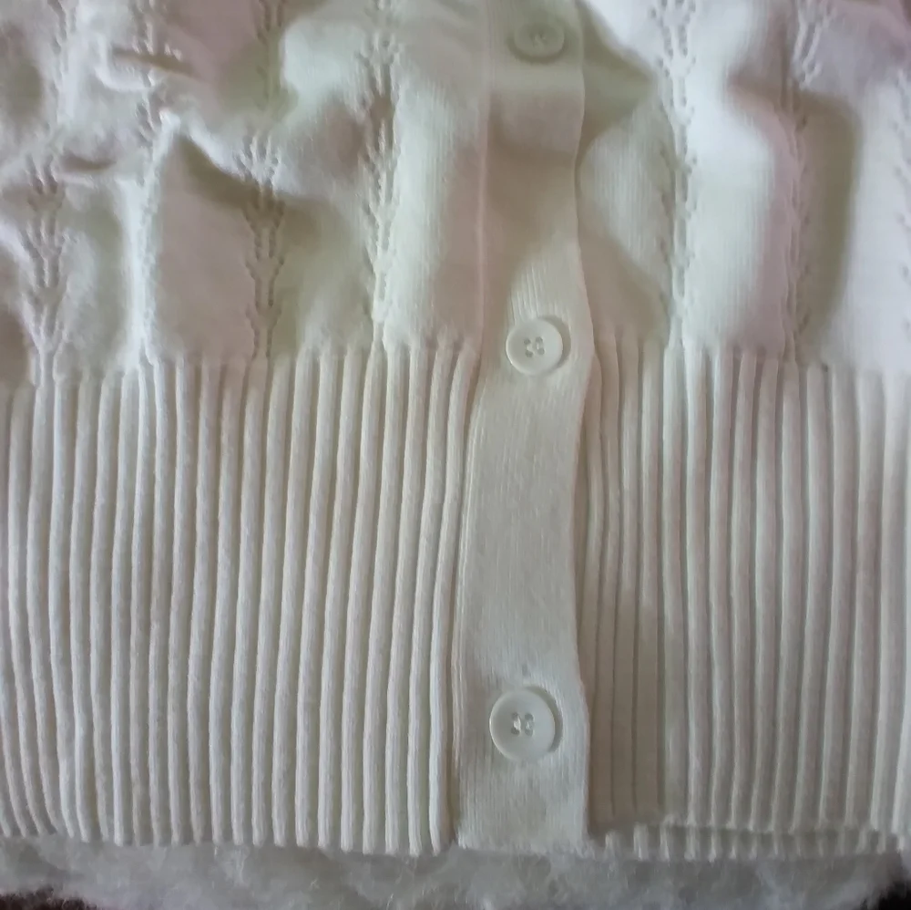 NWT Grace Karin white button down crop sweater XL - Picture 5 of 13